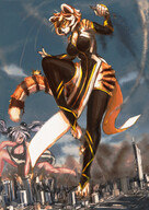giantess furry macro tail tiger destruction rampage cat_ears tigress arknights waai_fu hesitate f_eater