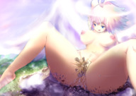 breasts nipples giantess insertion nude giga large_breasts cum destruction blue_eyes barefoot orgasm huge_breasts smiling building_sex pink_hair short_hair mountains outdoors bare_legs bare_midriff kyojinnu_makura-san