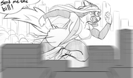 drawing nipples giantess furry tail anthro city mega dog monochrome large_breasts long_hair buildings stockings superhero story running sketch mask thighs outdoors sideboob dialogue semi_nude erect_nipple sleeves dog_ears shnider ncmares yohomeboync yohomeboyraps raps grayscale eyemask she-rex
