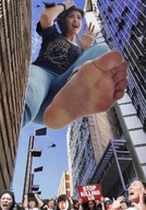 giantess crush collage feet city mega black_hair color long_hair destruction clothed barefoot buildings helicopter foot_crush panic sky rings raised_foot crowds bracelet protest imminent_crush brazil zebos2003 ariane_costa belo_horizonte