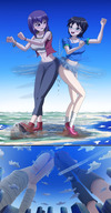 drawing giantess crush panties feet hips giga city upskirt black_hair color destruction blue_eyes clothed skirt buildings glasses green_eyes purple_hair shoes low_angle smiling socks short_hair foot_crush giantesses pants clouds outdoors sky point_of_view bracelet jenny white_socks perspective thedaibijin bare_legs bare_midriff hellbender47 bumping_into bare_thighs simone_fairchild hip_bump