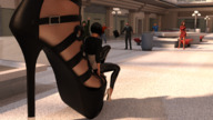 giantess feet mega color high_heels elf boots indoors redfiredog digital_render jackofbullets big_booty hourglass_figure curvaceous