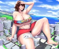 breasts drawing giantess crush panties feet city mega upskirt color large_breasts butt barefoot cleavage ocean buildings butt_crush huge_breasts brunette brown_eyes short_hair sitting foot_crush hand hand_crush clouds outdoors sky necklace semi_nude black_panties sitting_on_floor bare_legs bare_midriff jill jillybean418 lapotato8 bare_thighs sitting_on_buiding