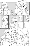 drawing giantess comic monochrome clothed shrinking shrunken rose shrunken_woman ruby rwby grayscale championoftzeentch nsfwskully aileen