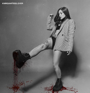 giantess crush collage feet monochrome black_hair shoes blood gore foot_crush cruel boot shoe_crush boot_crush semi_nude no_background bare_legs bare_midriff grayscale so_vanessa