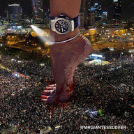 giantess crush collage feet giga city color toes barefoot buildings soles blood gore foot_crush sand cruel night outdoors sky toe_ring nail_polish ankle_bracelet crowds