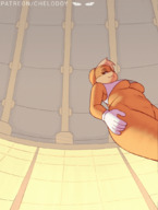 breasts nipples pussy furry anthro blonde color large_breasts butt bunny barefoot green_eyes topless low_angle smiling gloves squatting underboob bottomless looming between_legs animation looking_down thighs indoors butthole point_of_view looking_at_viewer semi_nude perspective white_gloves lola_bunny looking_at_tiny bare_legs looney_tunes smirking bare_midriff bare_thighs upshot bare_paws shrunken_perspective chelodoy