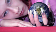 giantess collage earth color blue_eyes clothed planet red_hair hand shutdownfox nail_polish necklace looking_at_viewer handled terra