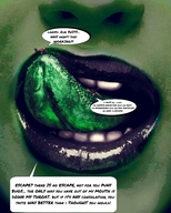 collage vore color tongue domination lips photoshop lipstick ant-man licking_lips dialogue green_skin she-hulk marvel_comics the_wasp the unnoticed_(artist)