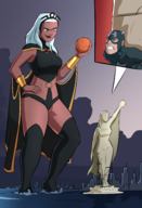 breasts drawing giantess white_hair city mega color large_breasts long_hair blue_eyes planet handheld ocean buildings goddess slave smiling boots storm cruel mask dark_skin mars costume statue cape new_york_city statue_of_liberty bracelet tiara hands_on_hips x-men captain_america looking_at_tiny marvel_comics smirking cutaway bare_midriff caiman2 misterbigred empress