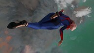 giantess giga color clothed high_heels smiling moon pink_hair short_hair supergirl airplane clouds sky rear_view digital_render velocity-vektor looking_at_tinies