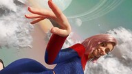 giantess giga color clothed high_heels smiling moon pink_hair short_hair hand supergirl airplane clouds sky digital_render velocity-vektor looking_at_tinies