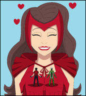 drawing giantess white_hair mega black_hair color long_hair handheld brunette gloves hand heart shrunken_man avengers milf closed_eyes cape tiara palms no_background mutants marvel_comics scarlet_witch nightcore100 young_avengers incest speed wiccan red_gloves