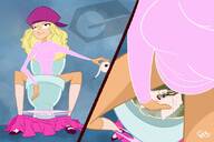 blonde comic color long_hair shoes domination socks sitting pee toilet scat hat toilet_paper white_socks wiping kisparlius grossology