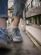 giantess collage city mega color clothed buildings street sneakers clouds outdoors sky kyle_(artist) kyojin