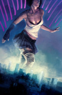 breasts drawing giantess city mega color cleavage bra skirt socks thigh_highs book_cover enormity cody_tilson
