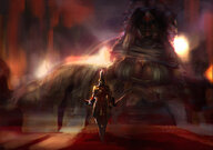 drawing color clothed cleavage lying_down closed_eyes dark_souls gwynevere cleavage_window vaatividya