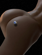 giantess collage nude earth space color butt planet stars bare_butt rear_view cosmic_giantess bare_legs bare_midriff bare_thighs terra