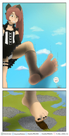 drawing giantess crush panties feet giga city upskirt color long_hair giant clothed toes rampage skirt buildings ribbon brunette yellow_eyes smiling ponytail dress foot_crush looking_down toe_crush clouds outdoors sky white_panties choker nail_polish hair_ribbon looking_at_city femboy smirking looking_at_tinies royalwaffle azurii giantmale giant_femboy
