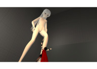 white_hair nude color long_hair blue_eyes topless mini_giantess indoors source_needed digital_render rwby bare_legs bare_midriff bare_thighs unkonwn_artist
