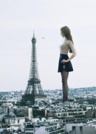 giantess collage giga city color long_hair clothed skirt high_heels buildings helicopter glasses brunette outdoors sky paris eiffel_tower france lagunalela
