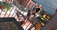 giantess white_hair city mega blonde color clothed high_heels buildings street kick wrestle giantesses clouds outdoors sky digital_render velocity-vektor
