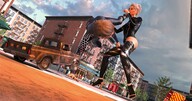 giantess white_hair city mega blonde color clothed high_heels buildings street kick wrestle giantesses clouds outdoors sky digital_render velocity-vektor