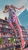 giantess city mega color high_heels buildings helicopter low_angle pink_hair clouds outdoors sky nail_polish digital_render bare_legs velocity-vektor