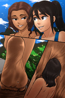 drawing feet comic black_hair color long_hair clothed brunette sweat ponytail short_hair shrunken_woman grass giantesses clouds outdoors dirty_soles sky under_foot smothering sweaty_foot guireyart10 sheograth10 flip_flop shrunk_at_college nesi_kher marissa allison_kim nude_tiny