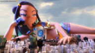 giantess crush pokemon city mega black_hair color long_hair butt destruction blue_eyes buildings butt_crush smiling lying_down hand shorts looking_down hand_crush clouds outdoors sky earrings glove looking_at_city debris highlights digital_render bare_legs armlet smirking blue_highlights bare_midriff looking_at_tinies nessa pokemon_sword_and_shield source_size_shenanigans knarfdarf
