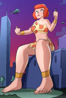 breasts drawing giantess city mega black_hair color large_breasts handheld barefoot bra skirt buildings helicopter angry brunette giganta red_hair sitting foot_crush hand cruel clouds night outdoors sky superman lois_lane ankle_bracelet bracelet semi_nude sitting_on_building handled reporter leopard_print looking_at_tiny dc_comics loincloth bare_legs bare_midriff caiman2 clothing_entrapment looking_at_tinies pandatomi77 jimmy_olsen