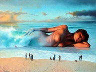 breasts giantess nude mega color beach shrunken_people painting