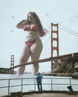 bikini collage blonde color long_hair bridge water helicopter wet outdoors sky golden_gate_bridge semi_nude san_francisco california bare_legs bare_midriff tekitocreations bare_thighs ella_phoenix