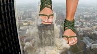 giantess crush collage feet giga city color destruction buildings unknown_artist sandals foot_crush outdoors nail_polish source_needed sandal_crush