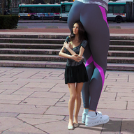 butt clothed shoes socks mini_giantess outdoors fierce-invalid seth white_socks rear_view sw