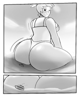 drawing giantess misty mega monochrome butt water ocean smiling short_hair frankie_foster boats clouds sky looking_back looking_at_viewer semi_nude in_water rear_view winking bare_back bare_legs fosters_home_for_imaginary_friends bare_midriff grayscale bare_thighs girlskando