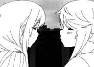 drawing giantess city mega monochrome buildings giantesses clouds outdoors sky closed_eyes grayscale rederic7