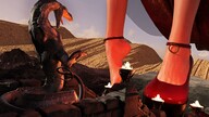 giantess feet mega dragon barefoot high_heels buildings desert dress clouds sky ankle_bracelet digital_render velocity-vektor oudoor