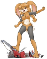 breasts drawing nipples giantess crush nude pussy feet furry macro blushing tail anthro color bunny barefoot cleavage brunette topless paws foot_crush looking_down under_foot truck braid bare_butt paw_pads demolition no_background firetruck paw_crush bare_legs bare_midriff alloyrabbit amber_eyes bare_thighs chrome bare_paws bare_pussy
