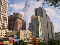 nipples giantess collage nude city mega color buildings topless clouds outdoors sky looking_at_viewer bare_legs bare_midriff bare_thighs gtsproductions the18thltrfotography lookiung_down
