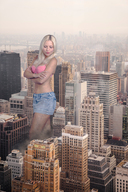giantess crush collage city mega blonde color long_hair destruction clothed buildings butt_crush shorts looking_down cruel nail_polish looking_at_city bare_legs looking_at_tinies gtsproductions