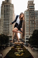 giantess collage city mega color long_hair clothed skirt high_heels buildings outdoors business_woman lagunalela
