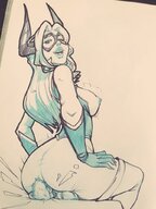 breasts drawing nipples blonde monochrome long_hair butt butt_crush domination gloves mini_giantess boots sitting costume looking_back my_hero_academia mt._lady