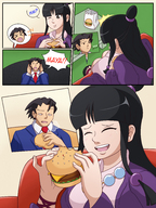 drawing feet comic black_hair color sandals unaware ace_attorney phoenix_wright maya_fey distortionframe10