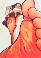 drawing giantess black_hair toes glasses shrunken towering under_foot wrinkled_soles tattoo looming_foot imminent_footcrush spittyart sviolet13