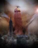 collage nude city aroused destruction giant penis skyscraper empire_state_building new-york