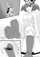 drawing feet monochrome bed socks shrunken_woman ace_attorney trucy_wright betty_de_famme shivharu
