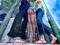 city low_angle unaware shrunken_man giantesses digital_render johnnyscribe nikkiscutefeet sofitafeet toepazfeetures