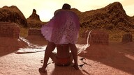giantess desert spaceship sitting lingerie multiple_giantesess digital_render dinosaurs velocity-vektor