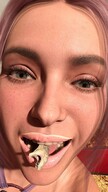 giantess vore clothed green_eyes pink_hair dinosaur imminent_vore digital_render velocity-vektor